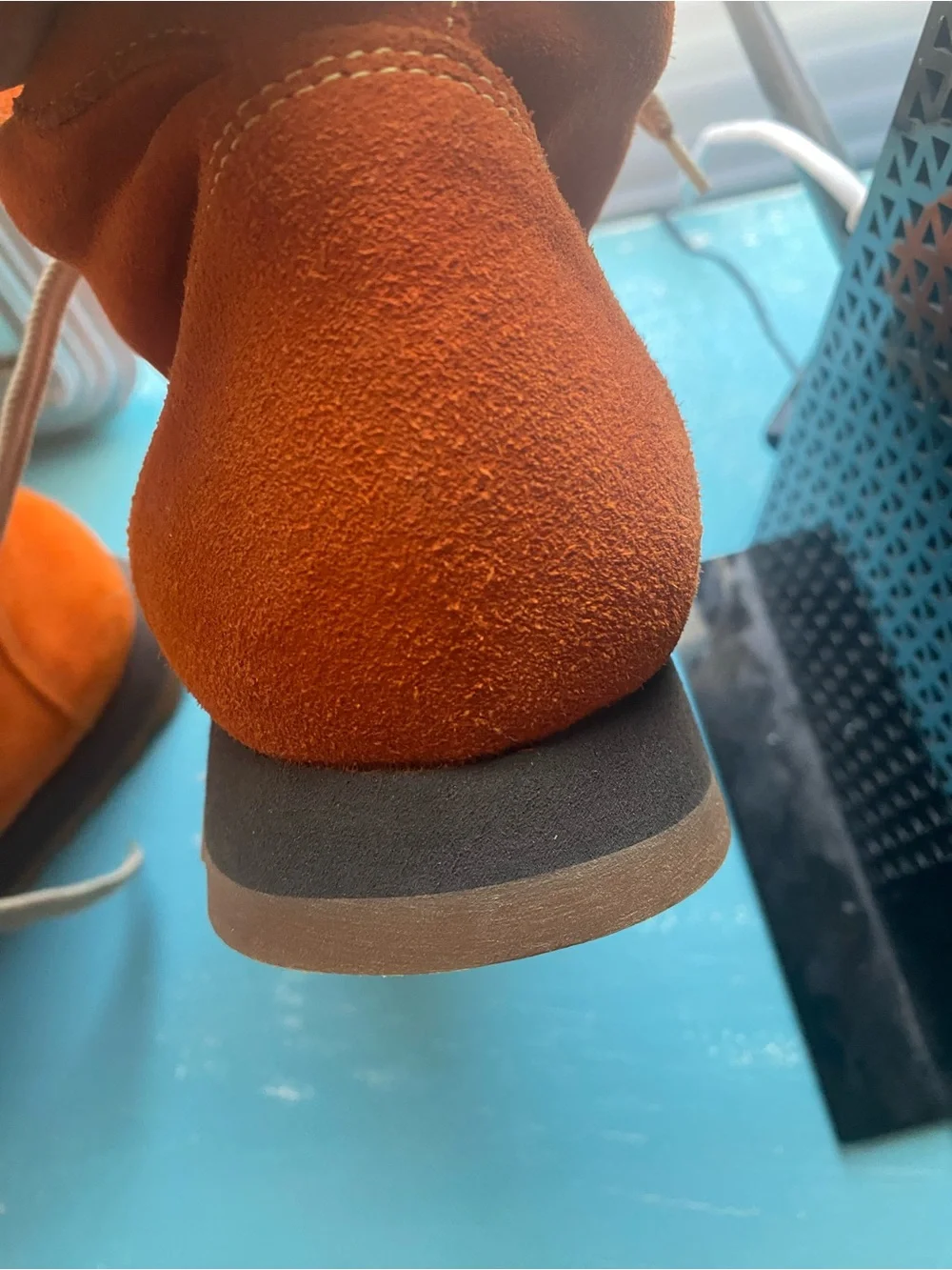 Dooney & Bourke Naranja Gamazua Rust Orange Suede boots with Cream Laces